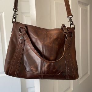Frye crossbody distressed leather bag, like new!